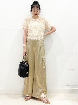 「SMELLY（スメリー）のアイテム（ピアス（両耳用））」を使った、maiさん（レディース・167cm）の夏コーディネート