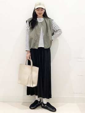 「SMELLY（スメリー）のアイテム（ピアス（両耳用））」を使った、maiさん（レディース・167cm）の秋コーディネート