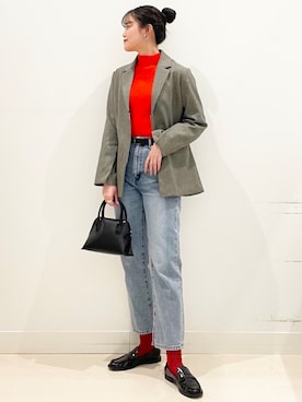 「SENSE OF PLACE by URBAN RESEARCH（センスオブプレイスバイアーバンリサーチ）のアイテム（テーラードジャケット）」を使った、maiさん（レディース・167cm）の冬コーディネート
