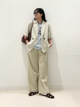 「アイテム（バングル/リストバンド）」を使った、maiさん（レディース・167cm）の春コーディネート