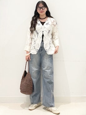 「アイテム（ノーカラージャケット）」を使った、maiさん（レディース・167cm）の春コーディネート