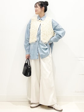 「アイテム（チノパンツ）」を使った、maiさん（レディース・167cm）の秋コーディネート