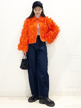 「SMELLY（スメリー）のシャギービーニー（ニットキャップ/ビーニー）」を使った、maiさん（レディース・167cm）の秋コーディネート