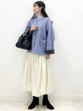 「アイテム（バングル/リストバンド）」を使った、maiさん（レディース・167cm）の秋コーディネート