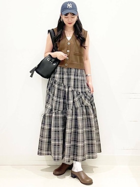 「アイテム（スリッポン）」を使った、maiさん（レディース・167cm）の夏コーディネート
