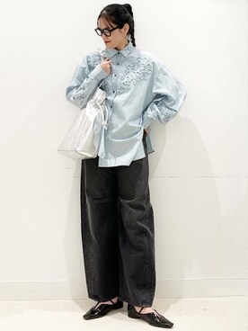 「SENSE OF PLACE by URBAN RESEARCH（センスオブプレイスバイアーバンリサーチ）のメタリックポインテッドシューズ（パンプス）」を使った、maiさん（レディース・167cm）の春コーディネート