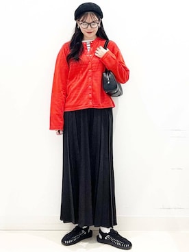 「SMELLY（スメリー）のアイテム（ピアス（両耳用））」を使った、maiさん（レディース・167cm）の秋コーディネート