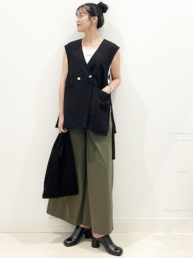 「SMELLY（スメリー）のアイテム（ピアス（両耳用））」を使った、maiさん（レディース・167cm）の秋コーディネート