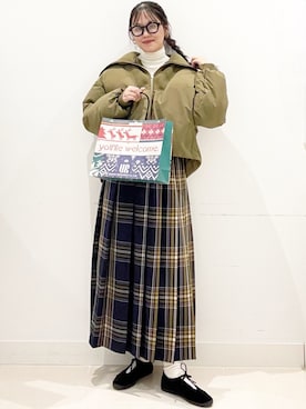 「アイテム（スカート）」を使った、maiさん（レディース・167cm）の冬コーディネート