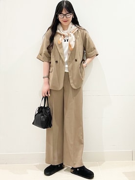 「URBAN RESEARCH DOORS（アーバンリサーチドアーズ）のBIRKENSTOCK　Boston LEVE（サンダル、ブラック系）」を使った、maiさん（レディース・167cm）の春コーディネート