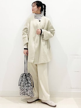 「SMELLY（スメリー）のアイテム（ピアス（両耳用））」を使った、maiさん（レディース・167cm）の冬コーディネート