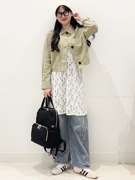 「SMELLY（スメリー）のアイテム（帽子）」を使った、maiさん（レディース・167cm）の春コーディネート