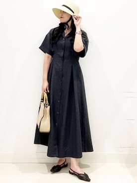 「アイテム（シャツワンピース）」を使った、mai49さん（レディース・167cm）の夏コーディネート
