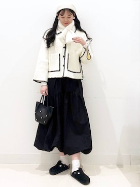 「BIRKENSTOCK（ビルケンシュトック）のBIRKENSTOCK　Boston LEVE（サンダル）」を使った、maiさん（レディース・167cm）の冬コーディネート