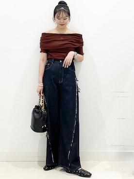 「SMELLY（スメリー）のアイテム（ピアス（両耳用））」を使った、maiさん（レディース・167cm）の夏コーディネート