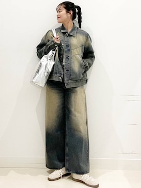 「春のジャケットスタイル」｜「アイテム（デニムジャケット）」を使った、mai49さん（レディース・167cm）の春コーディネート