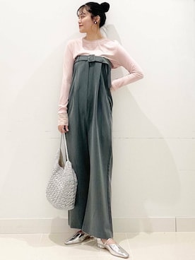 「アイテム（オールインワン・サロペット、グレー系）」を使った、mai49さん（レディース・167cm）の春コーディネート