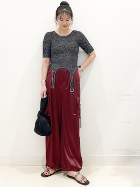 「SMELLY（スメリー）のアイテム（ピアス（両耳用））」を使った、maiさん（レディース・167cm）の夏コーディネート