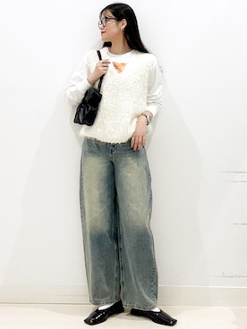 「SMELLY（スメリー）のアイテム（ピアス（両耳用））」を使った、maiさん（レディース・167cm）の秋コーディネート