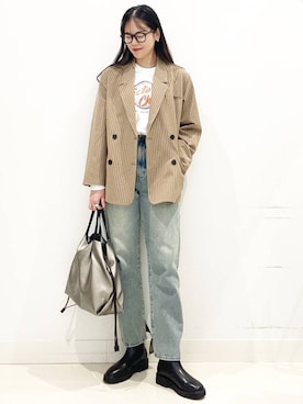 「アイテム（カチューシャ）」を使った、maiさん（レディース・167cm）の秋コーディネート