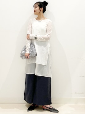 「SMELLY（スメリー）のアイテム（ピアス（両耳用））」を使った、maiさん（レディース・167cm）の秋コーディネート