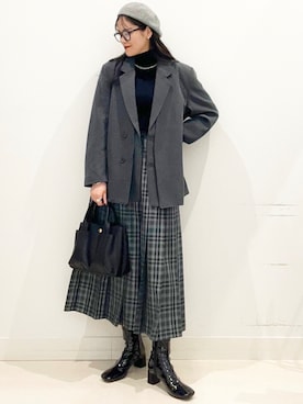 「SENSE OF PLACE by URBAN RESEARCH（センスオブプレイスバイアーバンリサーチ）のアイテム（テーラードジャケット）」を使った、maiさん（レディース・167cm）の冬コーディネート