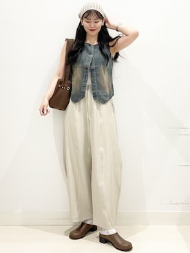 「アイテム（帽子）」を使った、maiさん（レディース・167cm）の夏コーディネート