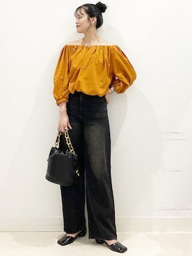 「SMELLY（スメリー）のアイテム（ピアス（両耳用））」を使った、maiさん（レディース・167cm）の秋コーディネート