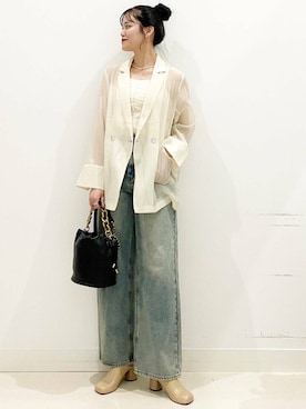 「SMELLY（スメリー）のアイテム（ピアス（両耳用））」を使った、maiさん（レディース・167cm）の秋コーディネート