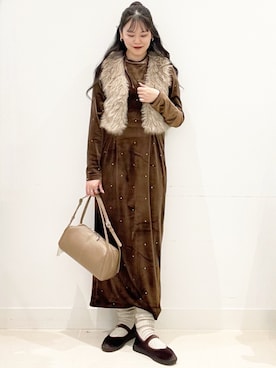 「アイテム（ワンピース/ドレス）」を使った、maiさん（レディース・167cm）の冬コーディネート