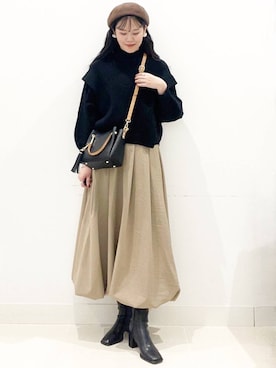 「SMELLY（スメリー）のアイテム（ピアス（両耳用））」を使った、maiさん（レディース・167cm）の冬コーディネート