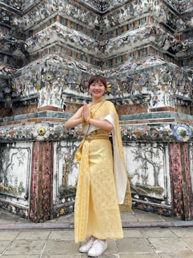 「アイテム（スーツセット、ゴールド系）」を使った、YiHsuan かやさん（レディース・164cm）の冬コーディネート