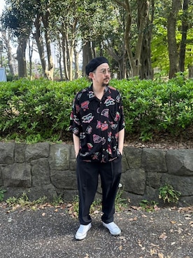 「tk.TAKEO KIKUCHI（ティーケータケオキクチ）のアイテム（帽子）」を使った、osyantyplaceさん（メンズ・174cm）の春コーディネート