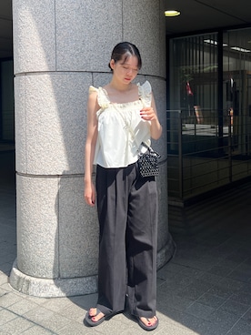 「nomnom（ノムノム）のアイテム」を使った、とこさん（レディース・158cm）の夏コーディネート