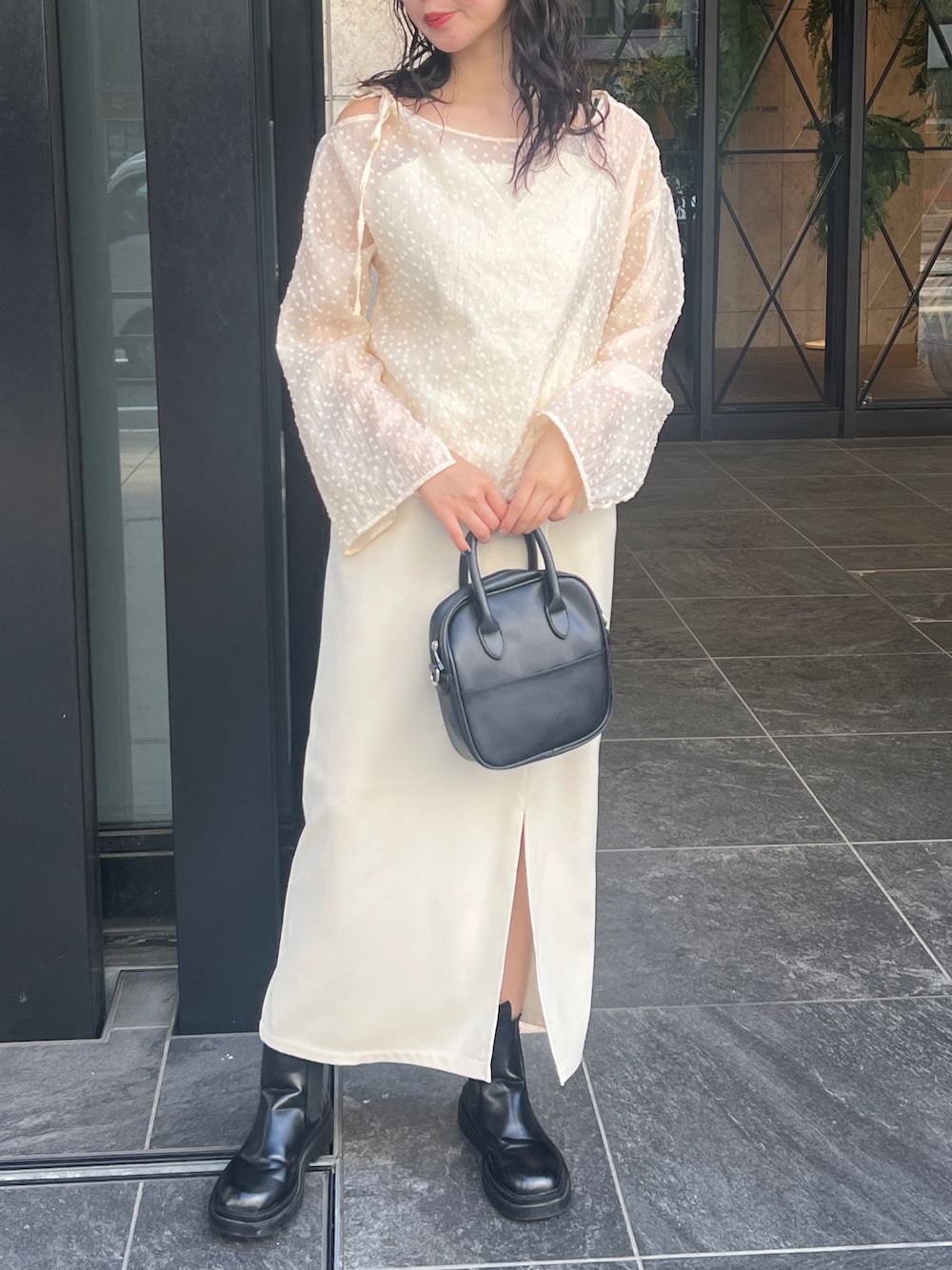 【CLEIO】クレイオ タイトキャミワンピース シースルーセット　アイボリー　白 CLEIO】【入卒式／セレモニー】タイトキャミワンピース