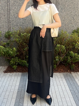 「nomnom（ノムノム）のアイテム」を使った、とこさん（レディース・158cm）の夏コーディネート