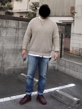 「clarks」｜「アイテム（シューズ）」を使った、90kumakumaさん（メンズ・175cm）の冬コーディネート