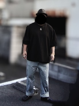 「アイテム（カーゴパンツ）」を使った、90kumakumaさん（メンズ・175cm）の秋コーディネート