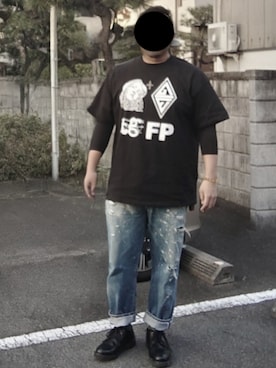 「アイテム（デニムパンツ）」を使った、90kumakumaさん（メンズ・175cm）の秋コーディネート