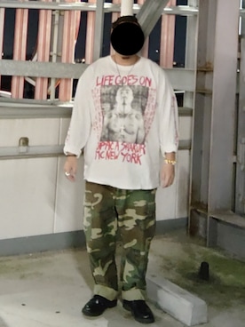 「アイテム（パンツ）」を使った、90kumakumaさん（メンズ・175cm）の秋コーディネート