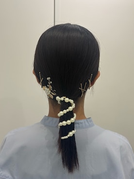 「アイテム（ヘアピン）」を使った、ユウナさん（レディース・158cm）の秋コーディネート