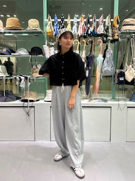 「SMELLY（スメリー）のアイテム（ニットキャップ/ビーニー）」を使った、yuuu1111naさん（レディース・159cm）の夏コーディネート