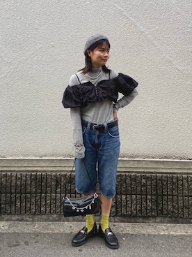「アイテム（キーホルダー）」を使った、ユウナさん（レディース・158cm）の秋コーディネート