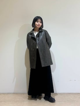 「アイテム（その他アウター、ブラウン系）」を使った、ユウナさん（レディース・159cm）の秋コーディネート