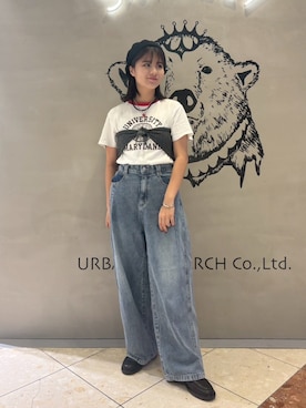 「SMELLY（スメリー）のニットスカーフ（バンダナ/スカーフ）」を使った、ユウナさん（レディース・158cm）の秋コーディネート