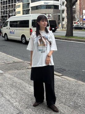 「FORK&SPOON（フォークアンドスプーン）のアイテム（トップス）」を使った、ユウナさん（レディース・158cm）の春コーディネート