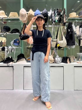 「アイテム（ハンチング/ベレー帽、ブラウン系）」を使った、yuuu1111naさん（レディース・159cm）の夏コーディネート