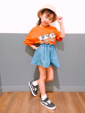 「Right-on（ライトオン）のアイテム（トップス）」を使った、yuuさん（キッズ・123cm）の夏コーディネート