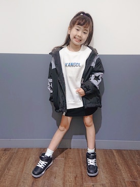「CONVERSE（コンバース）のアイテム（その他アウター）」を使った、yuuさん（キッズ・120cm）の秋コーディネート