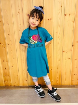 「Right-on（ライトオン）のアイテム（ワンピース/ドレス）」を使った、yuuさん（キッズ・120cm）の夏コーディネート